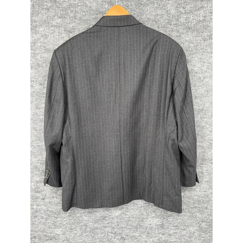 Lauren Ralph Lauren Suit Jacket Mens 48R Gray Wool Cashmere Pinstripe 2 Button